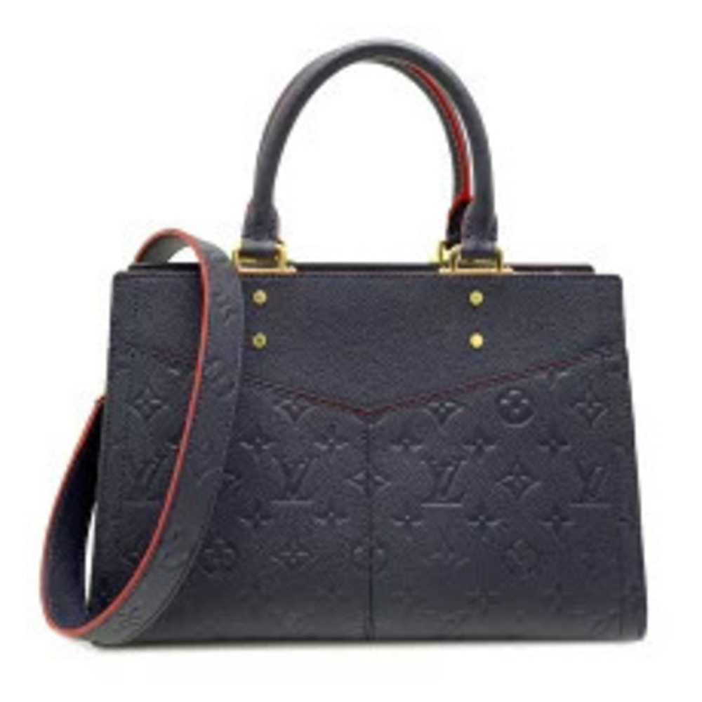 Louis Vuitton Handbag Rouge Monogram Blue Marine Three Empreinte Red Blue Red